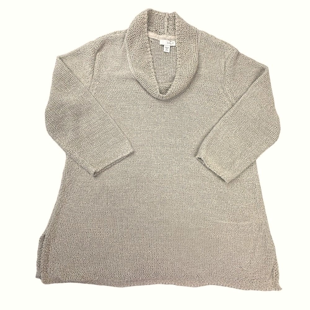 J. Jill Pure Jill Sweater Cowell Collar Size Medium Oatmeal color‎